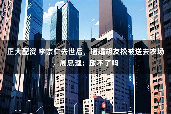 正大配资 李宗仁去世后，遗孀胡友松被送去农场，周总理：放不了吗